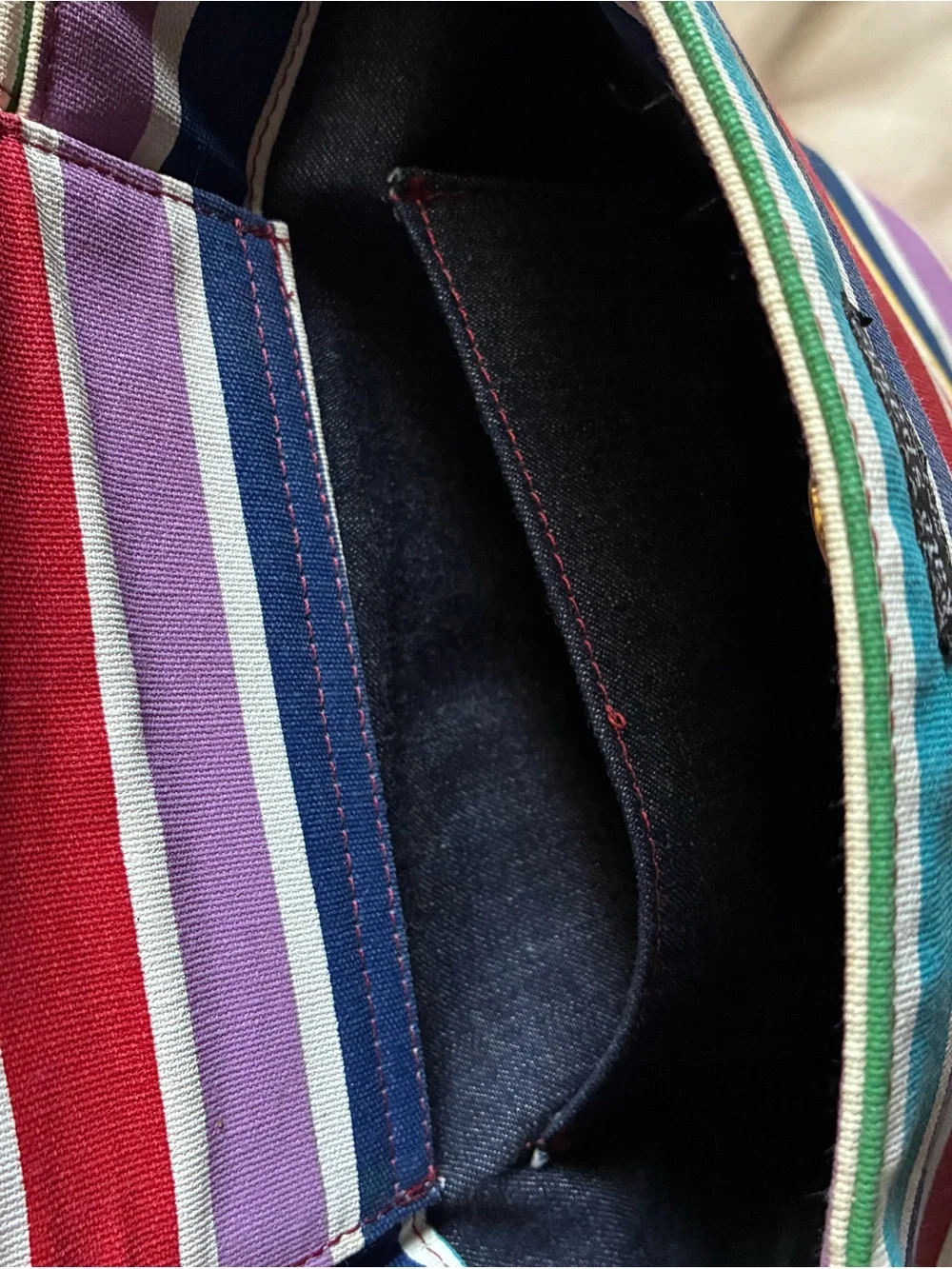 RARE Kate Spade Striped Multicolor Canvas Tote Bag